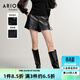 艾諾絲雅詩(shī)ARIOSEYEARS冬季新款簡(jiǎn)潔優(yōu)雅通勤百搭皮壓格黑色短褲女21023007 黑色 L