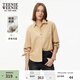 Teenie Weenie小熊女裝襯衫秋季簡(jiǎn)約基礎休閑時(shí)尚拼接純色長(cháng)袖襯衣 淺卡其色 S (160)
