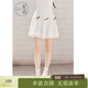 紫涵（ZIHAN）紫涵白色芭蕾風(fēng)短裙女松緊腰雙層花邊a字裙秋季新款百搭半裙 白色 L