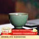 龍泉青瓷哥窯開(kāi)片創(chuàng  )意手工品茗杯小號功夫茶杯陶瓷會(huì )客主人杯茶碗茶盞單杯 哥窯梅子青-禮盒裝