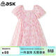 ASK JUNIOR女童連衣裙夏薄款中大童甜美碎花裙時(shí)尚泡泡袖公主裙 花色 130 