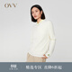OVV【可機洗黃金羊毛】秋冬熱賣(mài)女裝圓領(lǐng)休閑長(cháng)袖針織衫 米白（凈色）B5 M