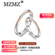 MZMZ莫比烏斯環(huán)交織愛(ài)鉑金戒指一對素戒生日紀念日禮物送女友 奢華款：玫瑰金線(xiàn)對戒閉口/活口