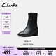 Clarks其樂(lè )Lileigh系列新品女士秋冬英倫粗高跟中筒襪靴 黑色261796384 37