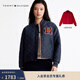 Tommy Hilfiger秋冬男女防潑水雙面穿美式復古潮流飛行棒球棉服夾克外套 紅色/藏青色XMP M （推薦：115-125斤）