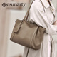 ESUNARTY真皮女士托特包2026新款頭層牛皮大容量單肩手提包母親節生日禮物 淺卡其【夏季款】【質(zhì)保10年 質(zhì)感頭層牛皮】