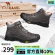 CAMEL駱駝男鞋 冬季加絨棉鞋雪地靴男戶(hù)外登山鞋高幫防滑保暖爸爸鞋 GE12246945 灰色（加絨） 42