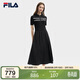 FILA斐樂(lè )官方女子連衣裙2025夏時(shí)尚休閑簡(jiǎn)約修身短袖連身裙