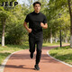 JEEP SPIRIT吉普純棉夏季新款男士套裝兩件套運動(dòng)休閑T恤長(cháng)褲休閑褲薄款透氣
