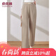俞兆林媽媽褲子春秋彈力褲女松緊高腰休閑褲中老年寬松直筒女褲 Y53X072