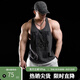 鹿家門(mén)新款肌肉健身工字背心男運動(dòng)國潮印花訓練大碼運動(dòng)背心T恤夏季 深灰色（收藏加購優(yōu)先發(fā)貨） XL