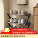 安爾雅簡(jiǎn)易鞋架多層家用門(mén)口創(chuàng  )意Z型鞋架子多層防塵鞋柜 鋼管款3層小號