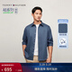 Tommy Hilfiger【免燙肌理】秋冬男裝商務(wù)休閑純色條紋長(cháng)袖襯衣襯衫外套 【凈色】-深藍色DBZ S （推薦：120-135斤）