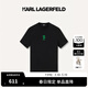 Karl Lagerfeld卡爾拉格斐男裝老佛爺夏季輕奢印花短袖T恤棉質(zhì)男士潮酷簡(jiǎn)約上衣 黑色 M (48)