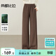 尚都比拉含羊毛通勤休閑褲女冬季慵懶風(fēng)寬松顯瘦闊腿褲高級感氣質(zhì)A字長(cháng)褲