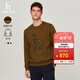 哈吉斯（HAZZYS）男裝 春秋款大狗LOGO上衣休閑戶(hù)外圓領(lǐng)衛衣男ABTZE0BCF02 卡其色KK M (170/92A 46)