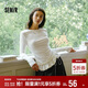 森馬（Semir）長(cháng)袖T恤女純色木耳邊氣質(zhì)緊身冬2025荷葉邊上衣簡(jiǎn)約109725101008