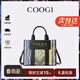 COOGI包包女款輕奢品牌手提托特包女士斜挎包情人節生日禮物送女友老婆 黑色