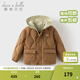 戴維貝拉（DAVE＆BELLA）小男孩上衣冬季新款連帽女童外套兒童假兩件羽絨服休閑中大童衣服 焦糖奶油【現貨】 110 cm（建議身高100-110cm） cm（建議身高100-110cm）