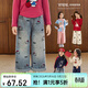 LUSON【好輕松】小O寶Okids童裝寶寶刺繡牛仔褲女趣味2025秋女童直筒褲