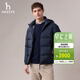 哈吉斯（HAZZYS）男裝 冬季男外套立領(lǐng)絎縫【鵝絨】羽絨服男ASFZU0CDU50 藏青色NV 2XL （185/104A 52）