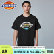 Dickies經(jīng)典印花LOGO短袖T恤寬松休閑重磅半袖百搭男女同款上衣 黑色 （寬松版型) L