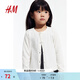 H&M童裝女童毛衣秋季學(xué)院風(fēng)打底衫空調衫圓領(lǐng)洋氣針織衫0924139 自然白 150 150/76