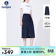 Navigare意大利小帆船開(kāi)叉半身裙女春秋季修身通勤a字裙顯瘦高級感牛仔裙 海軍藍 XL