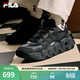 斐樂(lè )（FILA）男鞋可頌面包鞋老爹鞋運動(dòng)鞋秋新款厚底休閑鞋 黑/影黑灰-BC 42
