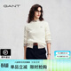 GANT/甘特2025秋冬新款女裝純棉絞花針織衫美式休閑圓領(lǐng)麻花毛衣 107-象牙白 M