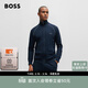 雨果博斯BOSS【經(jīng)典款】男細節裝飾彈力棉質(zhì)運動(dòng)風(fēng)拉鏈夾克 403-深藍色 M