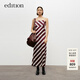 edition吊帶裙女羅馬條紋意式浪漫桑蠶絲輕禮裙新復古回潮 多色條紋 M 165
