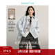 茵曼（INMAN）2025冬季女新款防潑水白鴨絨時(shí)尚襯衫式輕羽絨服休閑保暖外套上衣 淺水藍-18448067H1 M