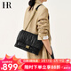 HR赫蓮娜包包女包輕奢優(yōu)雅單肩斜挎包女士頭層牛皮菱格包女生日禮物 黑色 中包