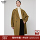 衣香麗影100%羊毛雙面呢子大衣女冬裝高級感毛呢外套 咸菜黃 S