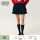 Teenie Weenie小熊女裝半身裙26年春季新款甜美氣質(zhì)運動(dòng)抽繩蛋糕裙 黑色 XS