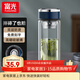 富光 玻璃杯茶水分離泡茶杯個(gè)人專(zhuān)用水杯女辦公車(chē)載水杯男雙層玻璃杯 藍色【加厚底+不銹鋼蓋】 300ml