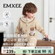 嫚熙（EMXEE）兒童家居服半邊絨男女童寶寶加厚加絨保暖睡衣套裝秋冬季 可可熊-燕麥奶色 前開(kāi) 110 cm （3-4歲，建議體重14-17kg）
