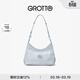 GROTTO個(gè)樂(lè )經(jīng)典迷你hobo植鞣綿羊皮輕便單肩斜挎小軟包禮物 霧藍 MINI