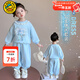 G.duck小黃鴨愛(ài)莎公主衣服女童套裝春秋2026新款兒童艾莎冰雪奇緣兩件套 藍 120 cm