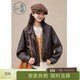 紫涵（ZIHAN）紫涵短款立領(lǐng)pu皮衣女2026年春季新款復古游牧風(fēng)寬松休閑夾克外套 曠野棕 S