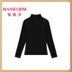 曼妮芬[舒暖蕾絲]秋衣女小高領(lǐng)肌衣保暖內衣上衣冬加厚抗菌舒適貼膚親膚 曜石黑 S (160) 適合80-105斤
