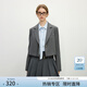 范思藍恩范思藍恩學(xué)院感截短式西裝套裝女2025春裝韓版休閑西裝外套休閑褲 灰色（西裝） S