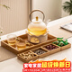 瓷牌茗茶具花茶茶具加厚耐熱玻璃茶壺加熱陶瓷溫茶爐蠟燭底座茶壺溫茶器 提梁壺(嘴濾+蠟燭臺+2杯+盤(pán) 710ml
