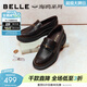 百麗（Belle）海鷗樂(lè )福鞋女26春新質(zhì)感牛皮舒適通勤單鞋B2972AA6預售 啡色 37