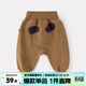 嘟嘟家寶寶大pp褲冬季加絨嬰兒運動(dòng)褲加厚保暖男童長(cháng)褲女童冬季休閑褲子 棕色 80