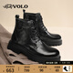 VOLO犀牛馬丁靴男2025新款冬季男士真皮高幫皮靴復古百搭男款靴子 黑色 38