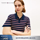 Tommy Hilfiger26春夏新款女裝氣質(zhì)休閑條紋肌理V字領(lǐng)顯瘦POLO針織連衣裙 藏青紅白條紋0A4 M