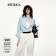 MO&Co.【C+系列】襯衫2025秋新品意大利工藝細支棉中性MBE3SHT010 冰灰藍色 S /160