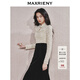 MAXRIENY貴雅新中式蕾絲雪紡衫修身顯瘦盤(pán)扣上衣女 米白 S